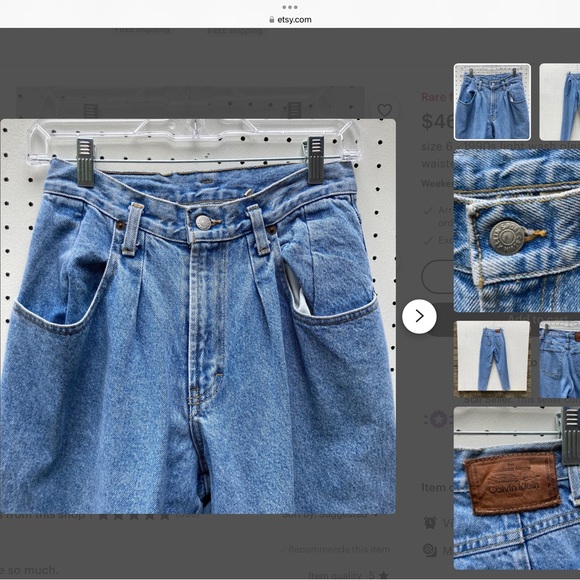 Vintage Y2K Calvin Klein barrel style  jeans - Picture 2 of 8